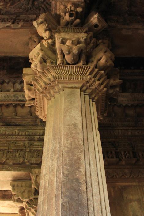 Circular group of dwarfs  forming the column brackets within the temple Mandapa